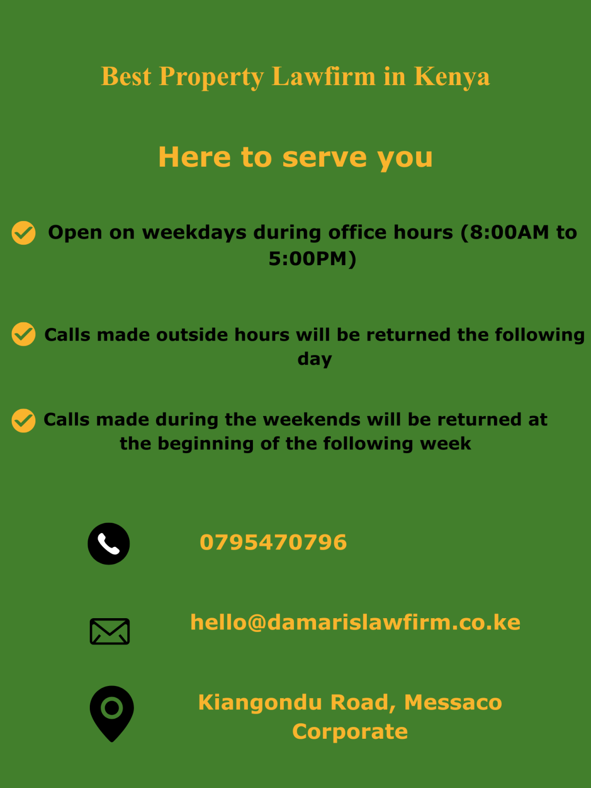 Contact Details for Musyimi Damaris & Company Advocates