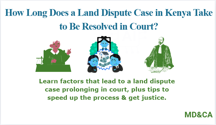 Poster written how long does a land dispute case in Kenya take to be resolved in court.